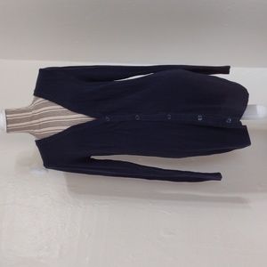 Gap Navy Thermal Knit V-neck Button Front Cardigan Sweater Size M